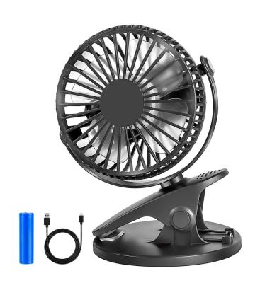 China Hotel Portable Battery Operated Stroller 18650 USB Clip Table Quiet Rechargeable Fan 360 Degree Rotation Mini Batteries for sale