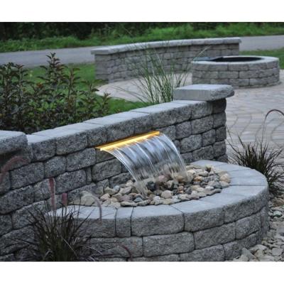 China L90cm Pure Pure Stainless Steel Downspout Waterfall Waterfall with RGB LED Bar for Garden Pond Pool for sale