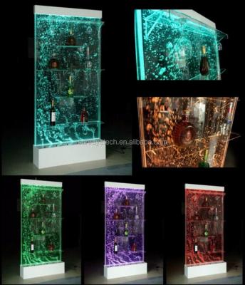 China Color-Changing Upright or Dancing Bubble Feature H86/Modern Color-Changing LED Bubble Feature Wine Rack with Shelf for KTV Restaurant Bar Club Cool Home Furniture for sale