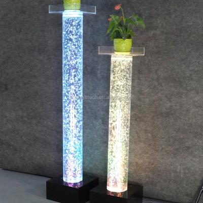 China Color-Changing Straight or Dancing Bubble Feature Floor-Standing LED Water Bubble Tube Cylinder Decor for Home Office Hotel Restaurant for sale