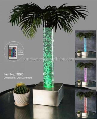 China LED Table Top Palm Tree Column Decoration Ss Straight Or Dancing Tropical Base With Acrylic Tube For Home Office Ceremony Holiday Exhibition Banquet for sale