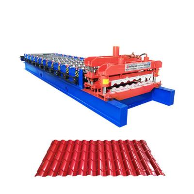 China Building Material Stores Metal Roof Tile Panel Cold Roll Forming Machine for sale