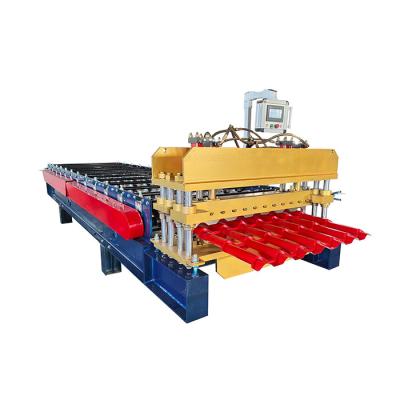 China Building Material Shop Bamboo Roof Tile Shape Glazed Roll Forming Machine With High Working Speed for sale