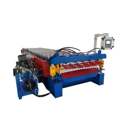 China Building Material Shops Double Layer Roofing Sheet Roll Forming Machine For Trapezoidal And Corrugated Sheet Production for sale