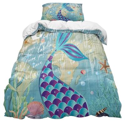 China PORTABLE Princess The Little Mermaid Duvet Cover Set Kids Girls Bedroom Decor Bedding Set for sale