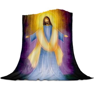 China Anti-pilling Father Jesus Trust God Religious Proverbs 3 5-6 Bible Fleece Sherpa Covers for sale