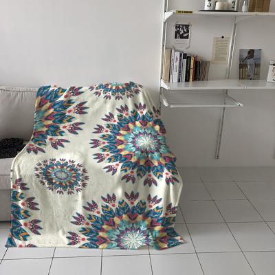 China Wholesale New Design Custom Flower Anti Static Printing Best Quality Knitted Blanket For Gift for sale