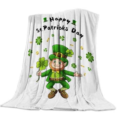 China Anti-pilling St Patrick's Day Collection 3d Printed Plush Blanket Gift Custom Coral Fleece Blanket For Bedroom for sale