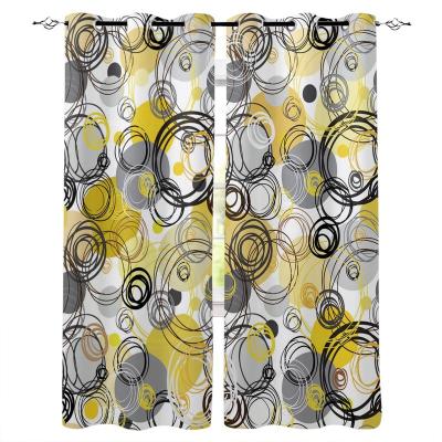 China Blackout Modern Design Circle Texture Printed 2 Panels Blackout Window Curtains For Home Hotel Bedroom for sale