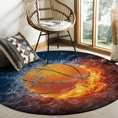 China Anti-Slip Fire Basketball NBA Printed Polyester Round Game Center Cover for sale