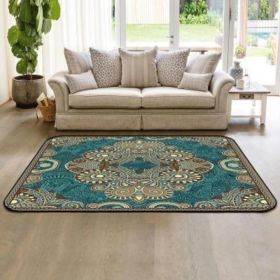 China Anti-Slip Polyester Printed Large Area Rugs And Carpets With Rubber Backing For Living Room for sale