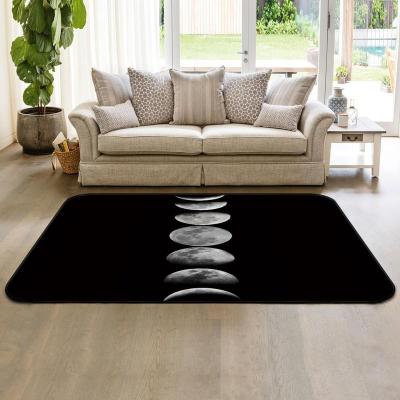 China Anti-Slip Moon Printing Shaggy Area Rug Indoor Living Room Floor Mat Carpet for sale