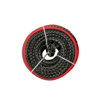 China ATV/UTV 12mm x 24m Synthetic UHMWPE Winch Line Cable Rope with Sleeve for ATV UTV SUV Truck Jeep for sale