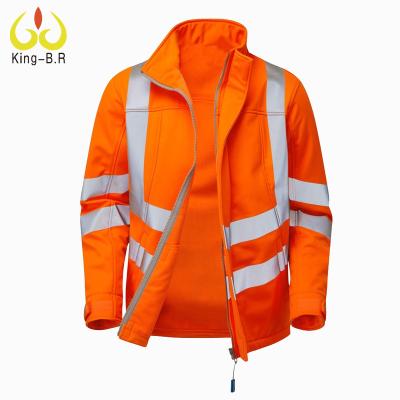 China Antistatic High Visibility Reflective Safety Softshell Jacket With Long Sleeve For Worker for sale