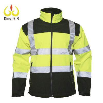 China Safety Hi Force Workwear Anti-Static Yellow Softshell Jacket Waterproof Reflective Softshell Jacket for sale