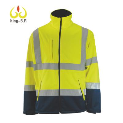 China Professional Water Proof Manufacturer High Visibility Contrast Softshell Jacket Softshell Men Work for sale