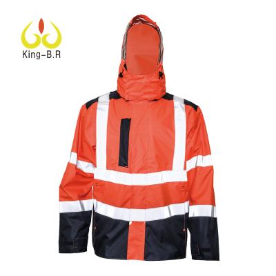 China Best Factory Direct Sale Water Proof Contrast Parka Men's High Visibility Industrial Work Jacket for sale