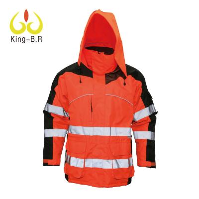 China High Quality Wholesale High Visibility Water Proof Contrast Parka Reflective Work Jacket for sale