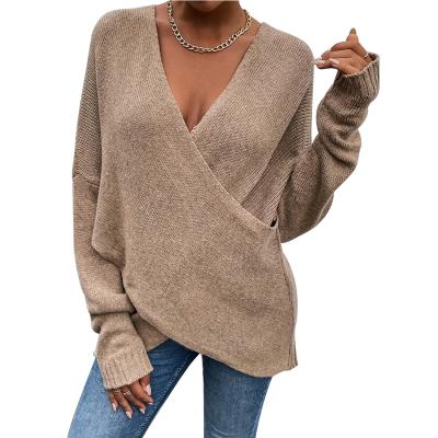 China new Anti-wrinkle sweaters for autumn and winter loose cross knit sweater for sale