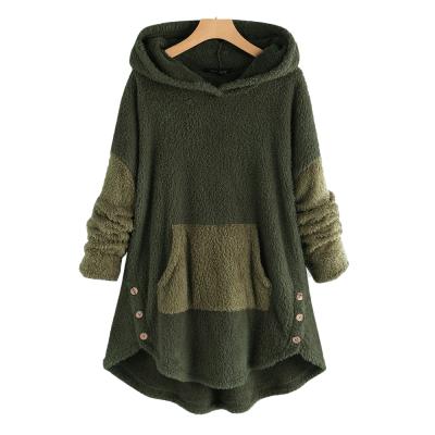 China Women's Polyester Hoodies And Sweatshirts Loose Plush Polyester Solid-color Breathable Oversized Hoodies for sale