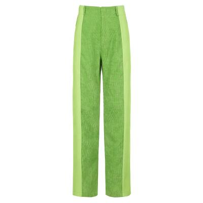 China Women Fashion Breathable Collision Color Straight-Leg Splicing Loose Thin Pants High Waist Trousers for sale