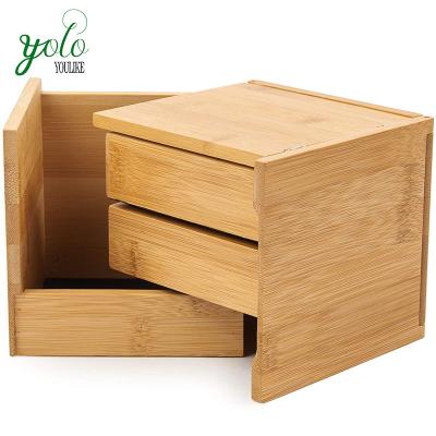 China 100% Sustainable Premium Quality Natural Bamboo Compartments Storage Box for sale