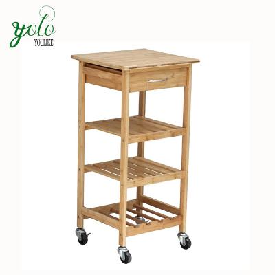 China Stocked Kitchen Furniture Wholesale Bamboo Kitchen Trolley Home Decor for sale