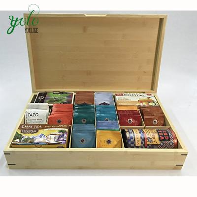 China Multi Functional Compartment Bamboo Tea Bag Storage Box Eco - Friendly Sustainable for sale