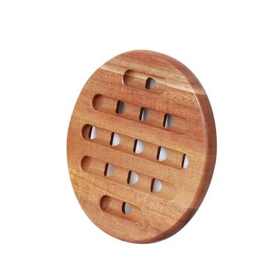 China Factory OEM Viable Wholesale Custom Acacia Cork Bamboo Coaster Round Wooden Tea Coaster For Coffee Cup for sale