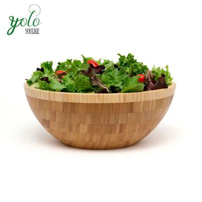 China Large Size Eco - Friendly Bamboo Fruit Vegetable Salad Bowl For Kitchen ( Single Bowl ) for sale