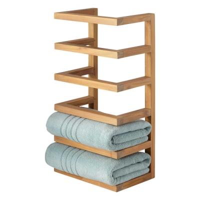 China Fashion 5 Tiers Bathroom Bamboo Towel Racks For Bathroom Awesome Design for sale