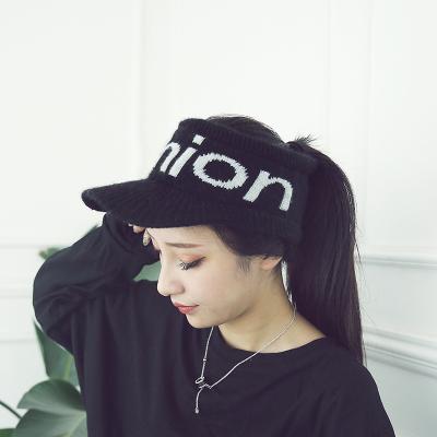 China JOINT Trend Beautiful Fashion Autumn Winter Hat Female Alphabet Knitted Sports Hat for sale