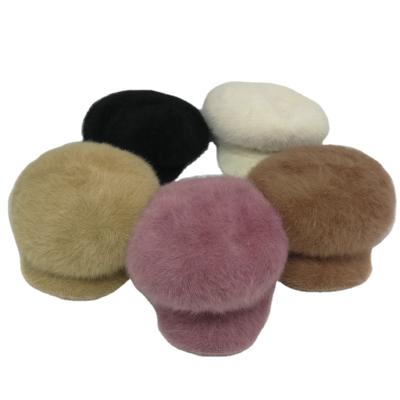 China JOINT Simple Stylish Solid Color Peaked Angora Beret In Winter For Women for sale