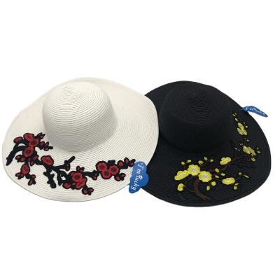 China Wholesale Fashion Character Wide Brim Beach Summer Sun Woman Personalized Paper Straw Hat for sale