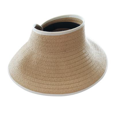 China Good Plush Quality Overflow Wide Empty Sunscreen Top Sports Golf Straw Sun Visor Hat for sale