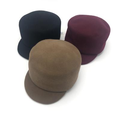 China COMMON 100% Wool Felt Flat Top Army Hat Winter Women Hats for sale