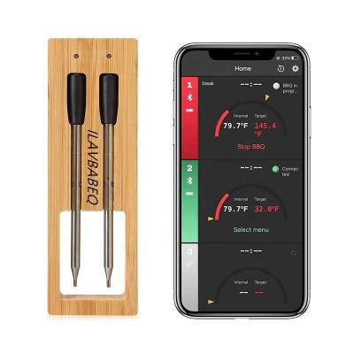 China No Wires No Mess Wireless Meat Thermometer with Bluetooth 5.2 Oven Kitchen, BBQ Camping Cooking Daily Digital Household Thermometers for sale