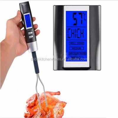 China Blue Backlight 100 Degree Barbecue LCD Display Digital Fork Thermometer for sale