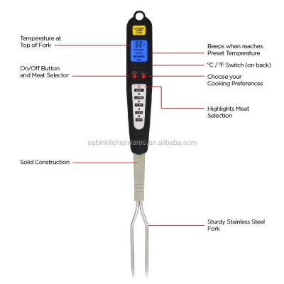 China High-Brightness Backlight Display Digital Meat Fork Thermometer For Grilling for sale