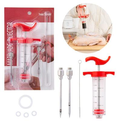 China Viable Meat Injector, Plastic Marinade Turkey Injector Syringe With Meat Screw Needle For Smoker BBQ Grill for sale