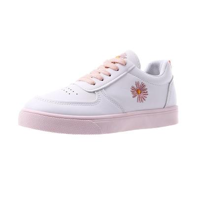 China White Rubber Shoes With Flower Student Sneakers Casual Flats Good Soft Comfortable Factory Direct Sales 2020 for sale