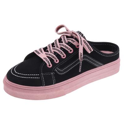 China 2020 New Design Breathable Cheap Fashion Canvas Casual Price Woman Shoes Half Slippers Keds New Arrivals for sale