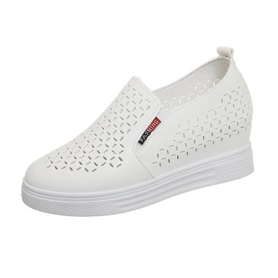 China 2020 newcomer flat woman hidden heels casual slip on white shoes sneakers wholesale for sale