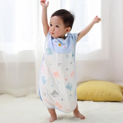 China Gauze Spring Thin Sleeveless Sleeping Bag Breathable Cotton Baby Sleeping Bag Children's Warm Baby Sleeping Bag for sale