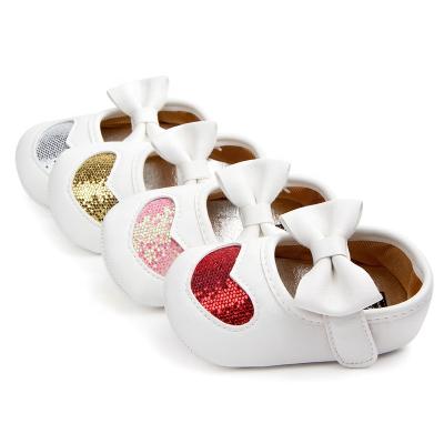 China Wholesale Spring and Autumn Models Love Four-color Baby Shoes Princess Shoes Lace-up Soft Bottom Non-slip Baby Shoes A for sale