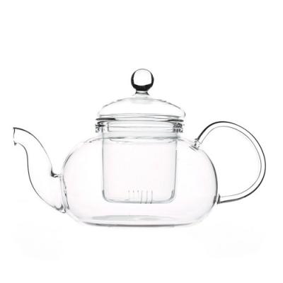 China Viable Clear Glass Teapot Set Amazon Hot Selling Teapot With Heat Resistant Infuser for sale