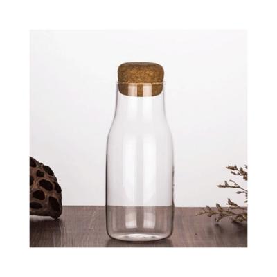 China High Quality Food Storage Bottle Kitchen Bamboo Lid Glass Storage Bottle for sale