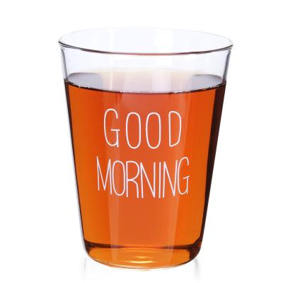 China High Quality Sustainable Borosilicate 300ml Breakfast Milk Cup Glass Mug for sale