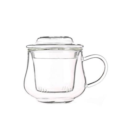 China Best Sustainable Selling High Borosilicate Tea Coffee Three Piece Glass Mug Set for sale