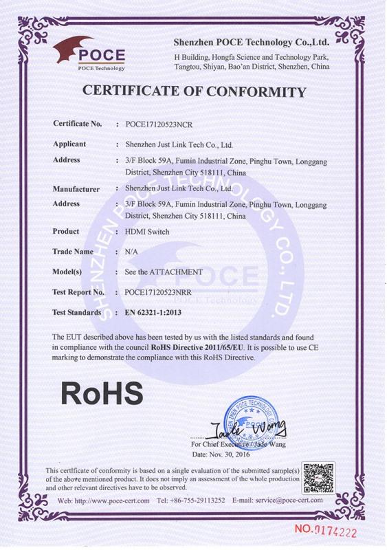 RoHS - Shenzhen Just Link Tech Co., Ltd.